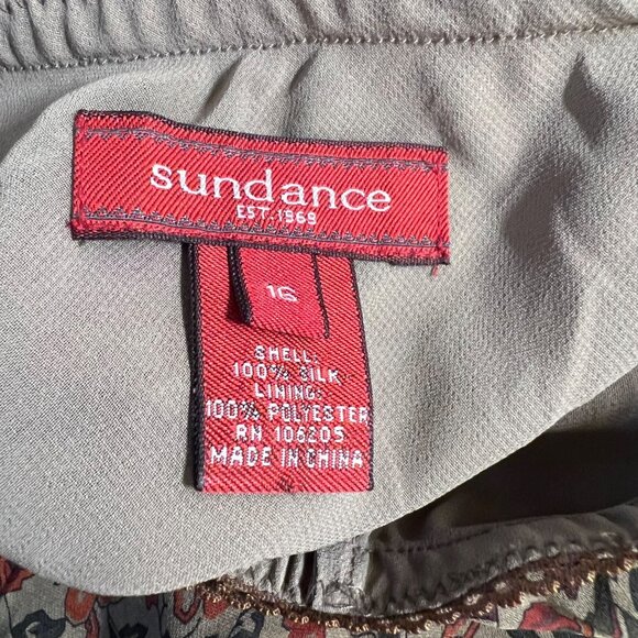 Vintage Sundance Silk Maxi Skirt Nature Boho Fairy Whimsigoth Flowy Size 16 - Picture 2 of 10